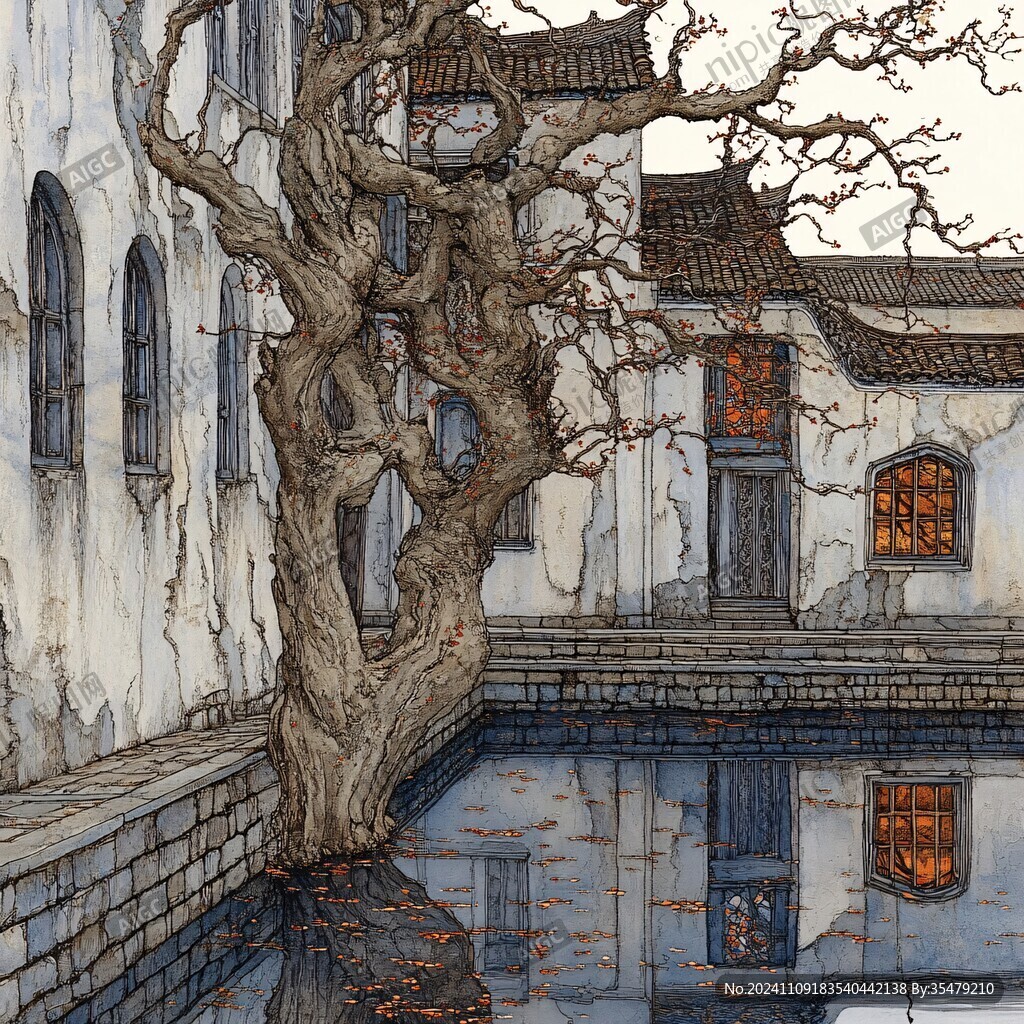 烏鎮(zhèn)插畫手繪裝飾畫