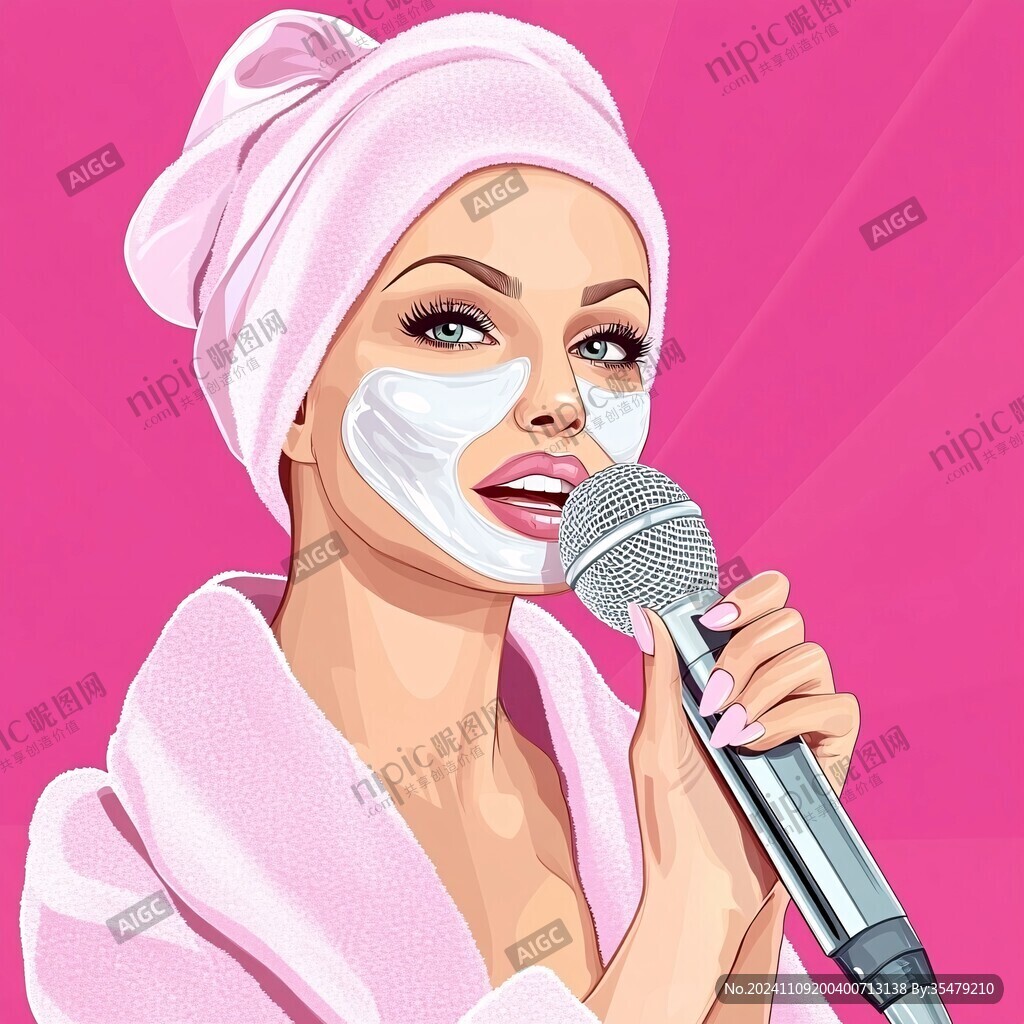 女歌手插畫