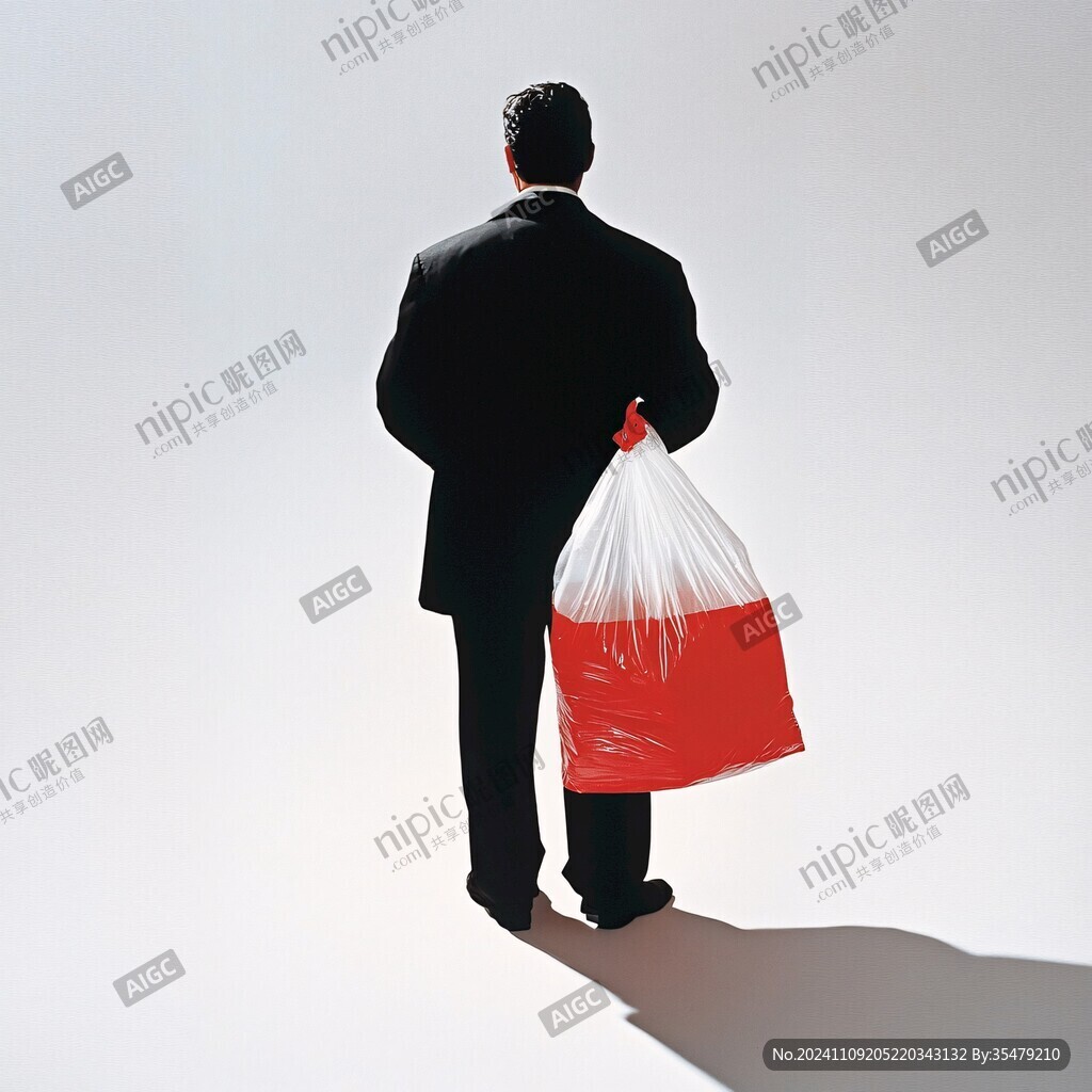 拿購(gòu)物袋的男人