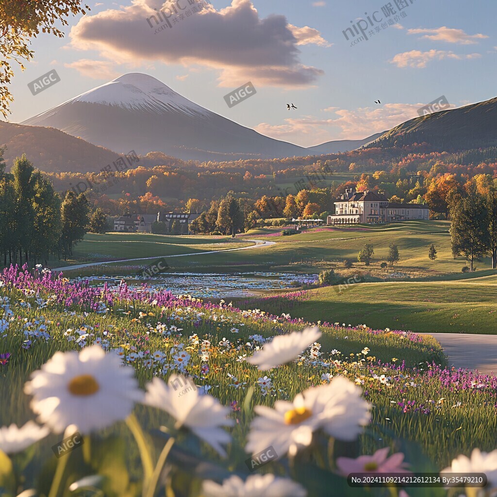 唯美花田場景