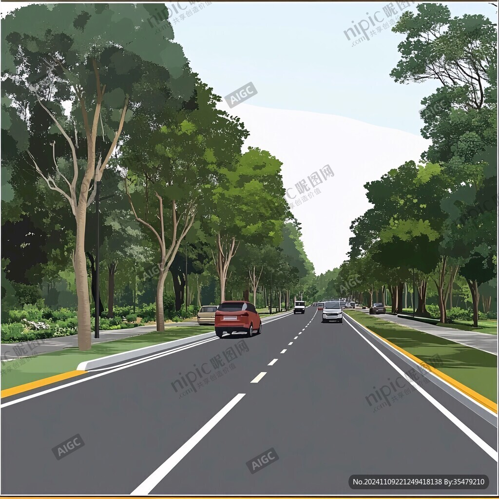 道路綠化林透視