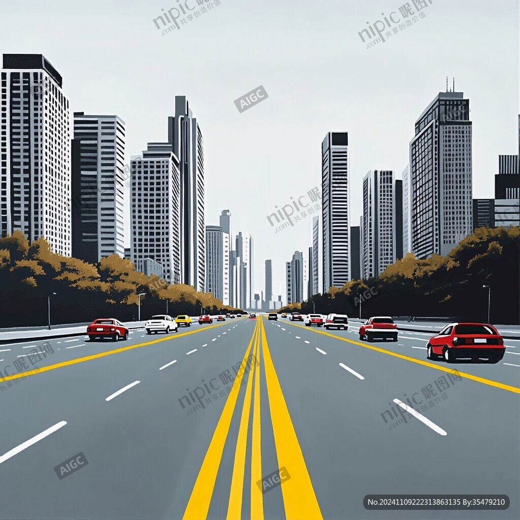 城市道路透視圖