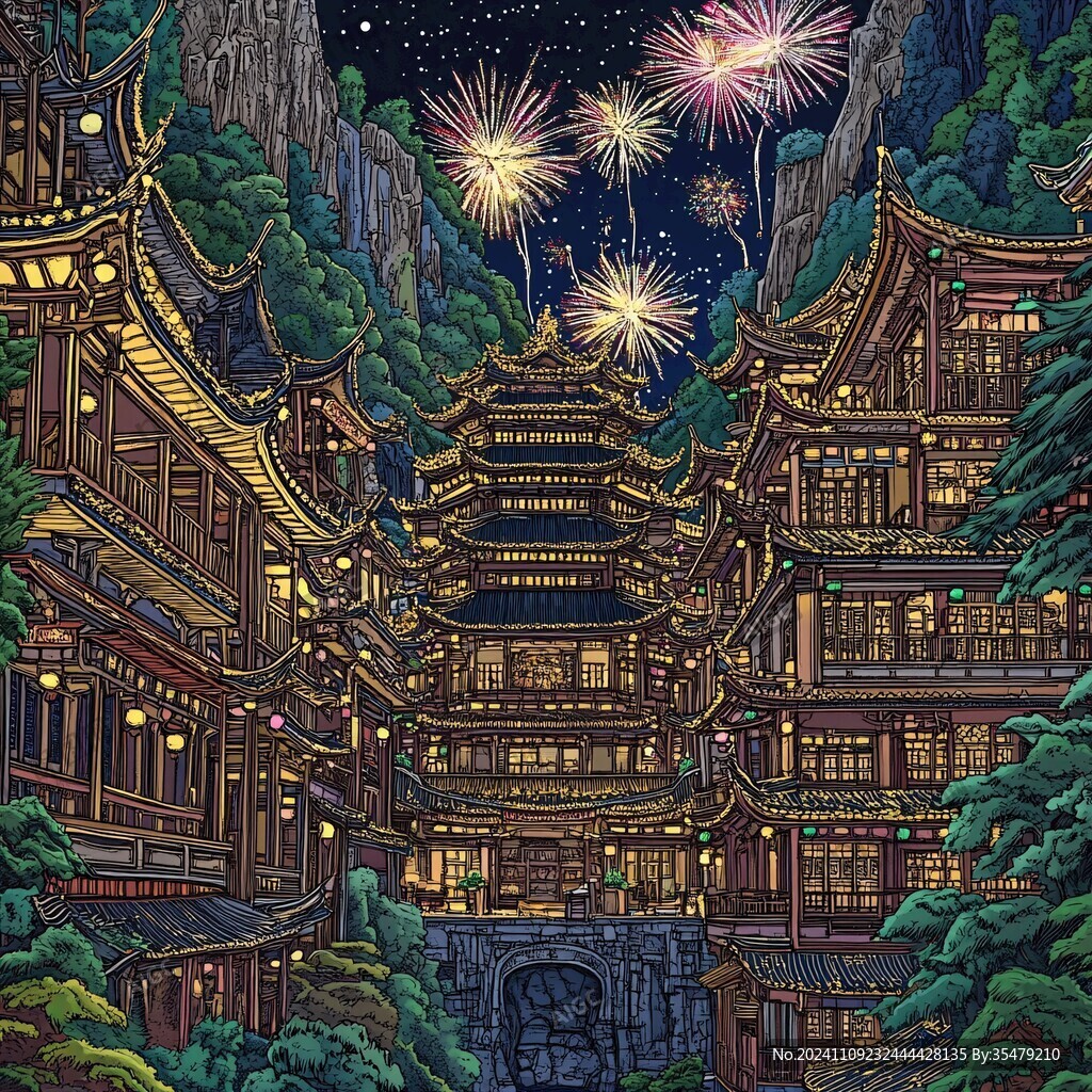 洪崖洞插畫