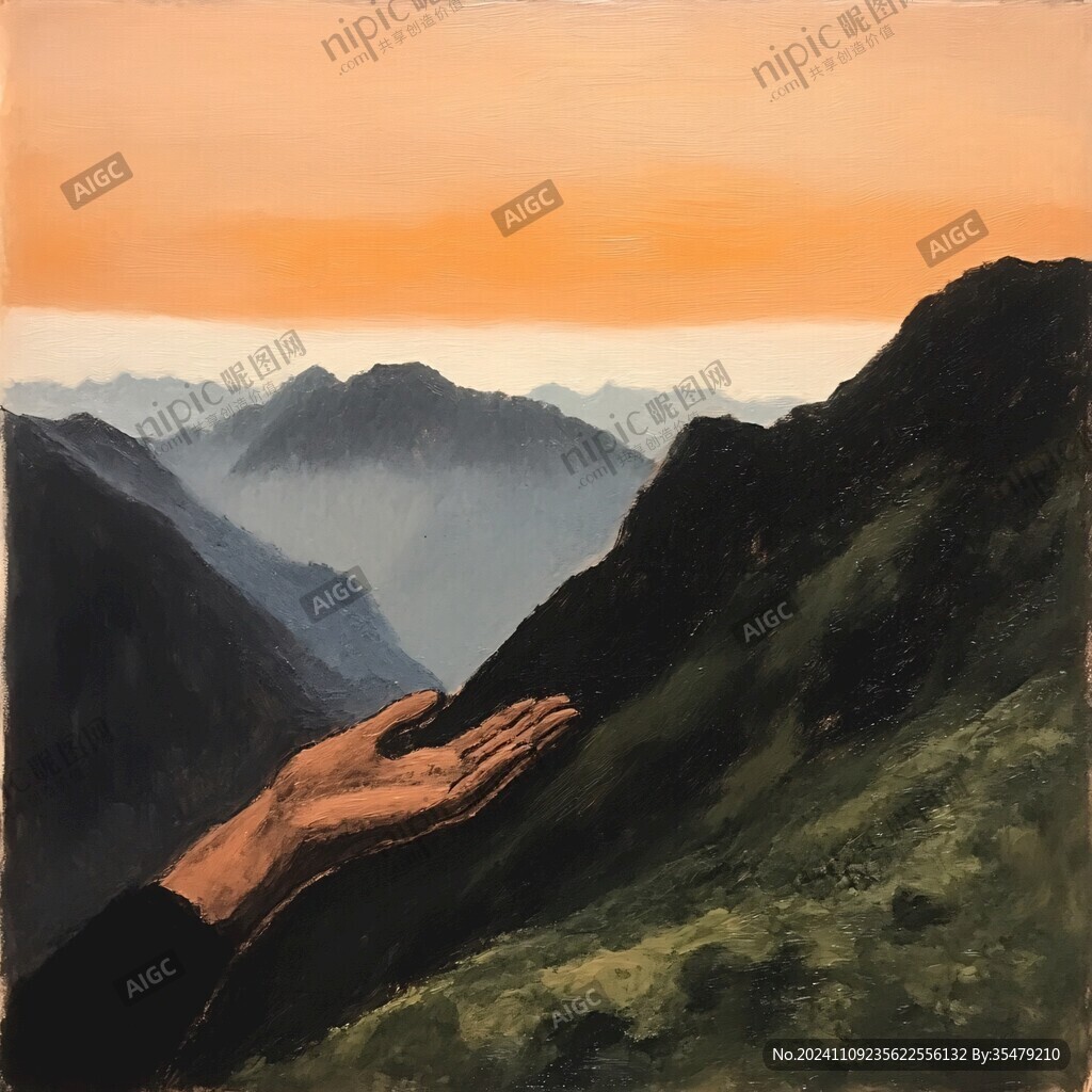 向往更高的山峰禪意畫