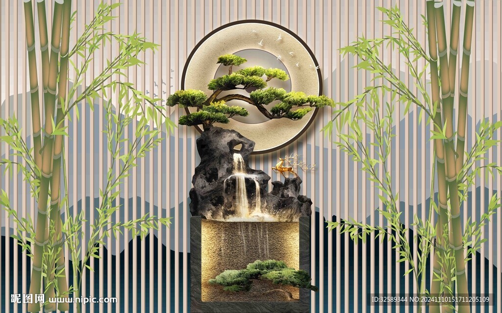 新中式背景墻 