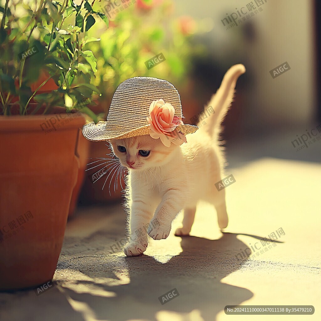 陽光下的小花貓