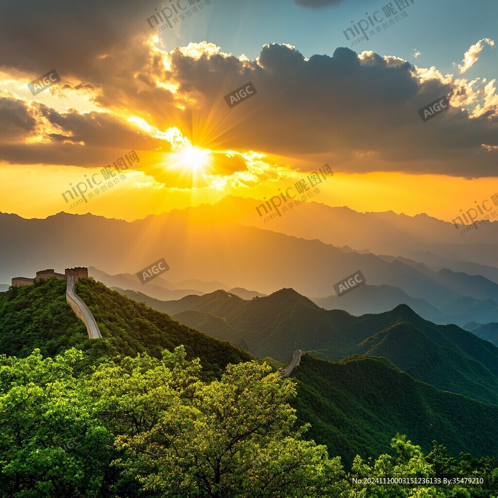 長城日出風光