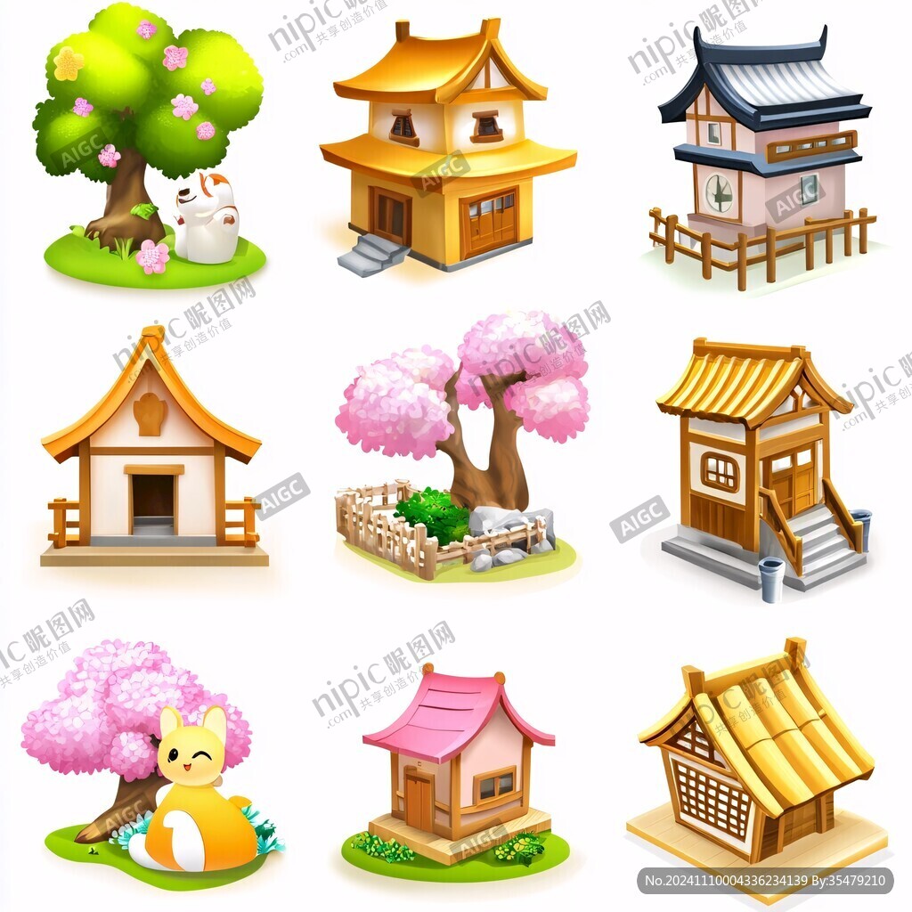 古風(fēng)建筑圖標(biāo)