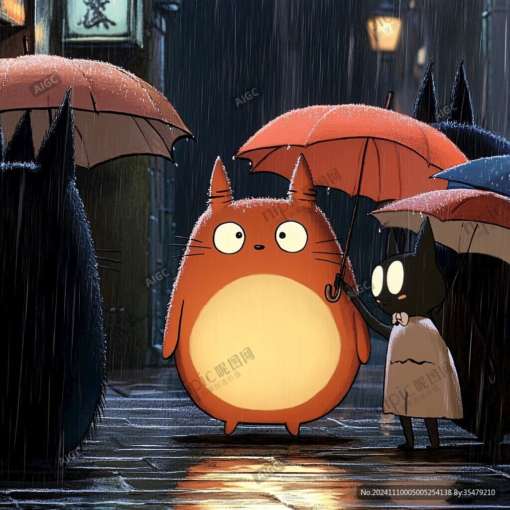 躲雨的貓咪
