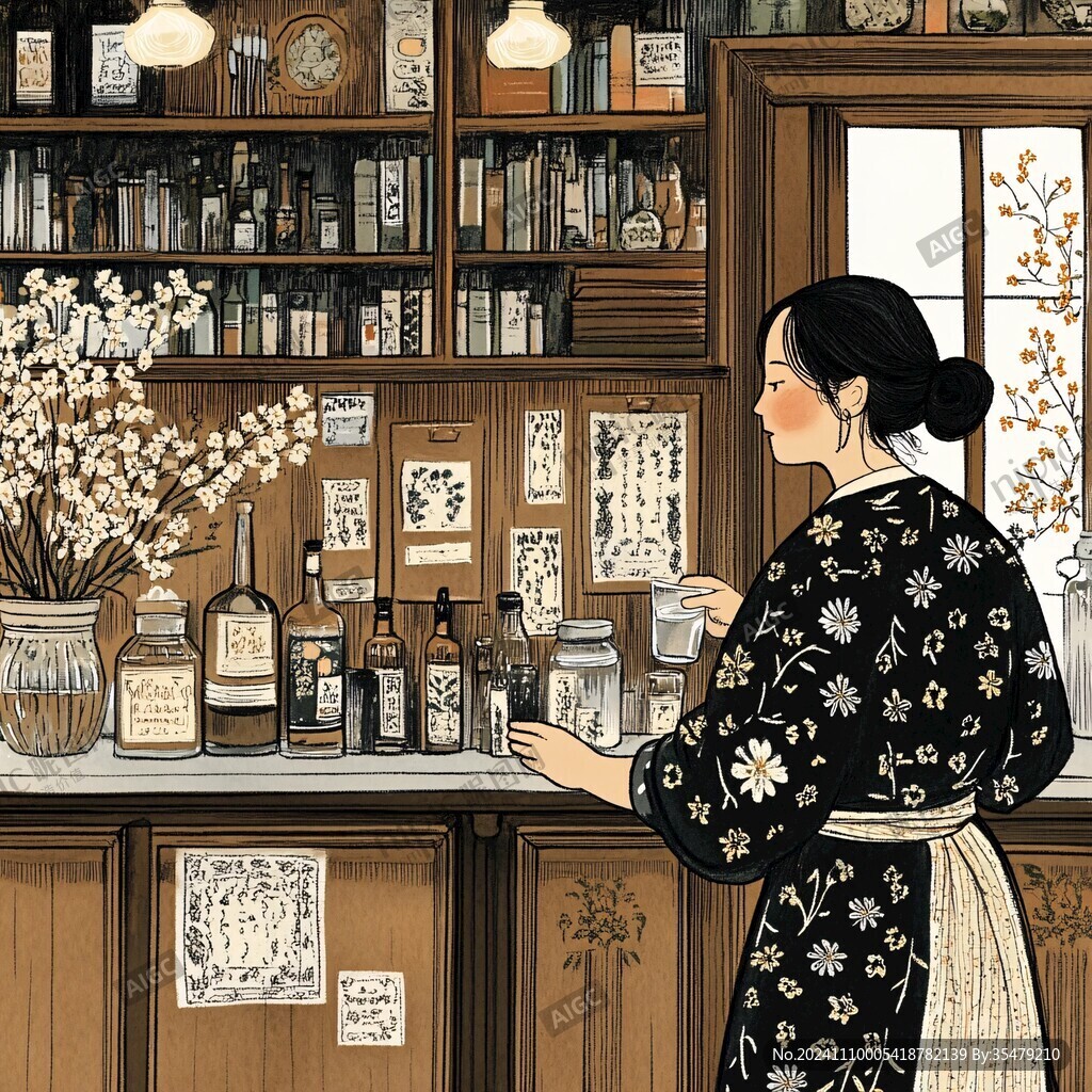 茶女插畫