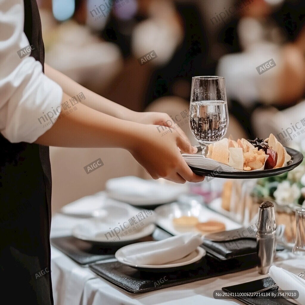 酒店禮賓服務(wù)員端菜