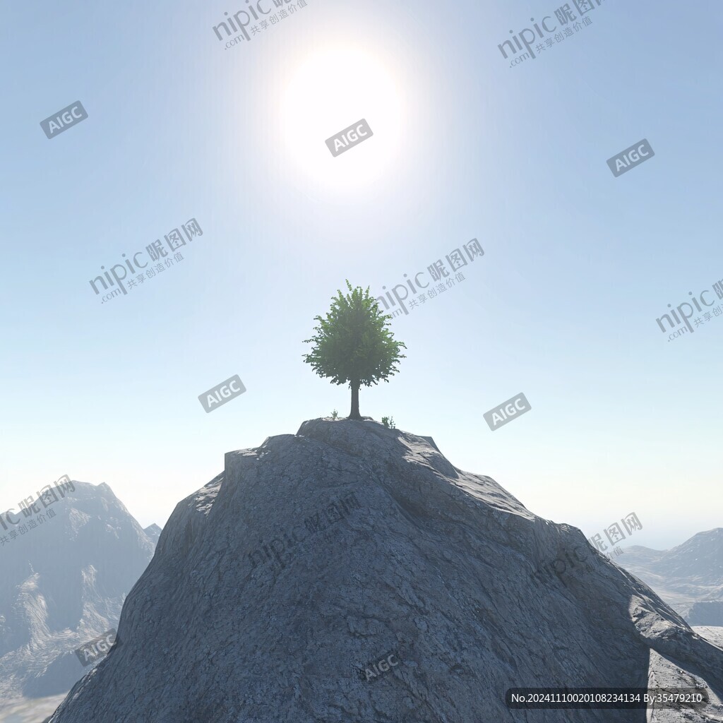 石頭頂上的樹