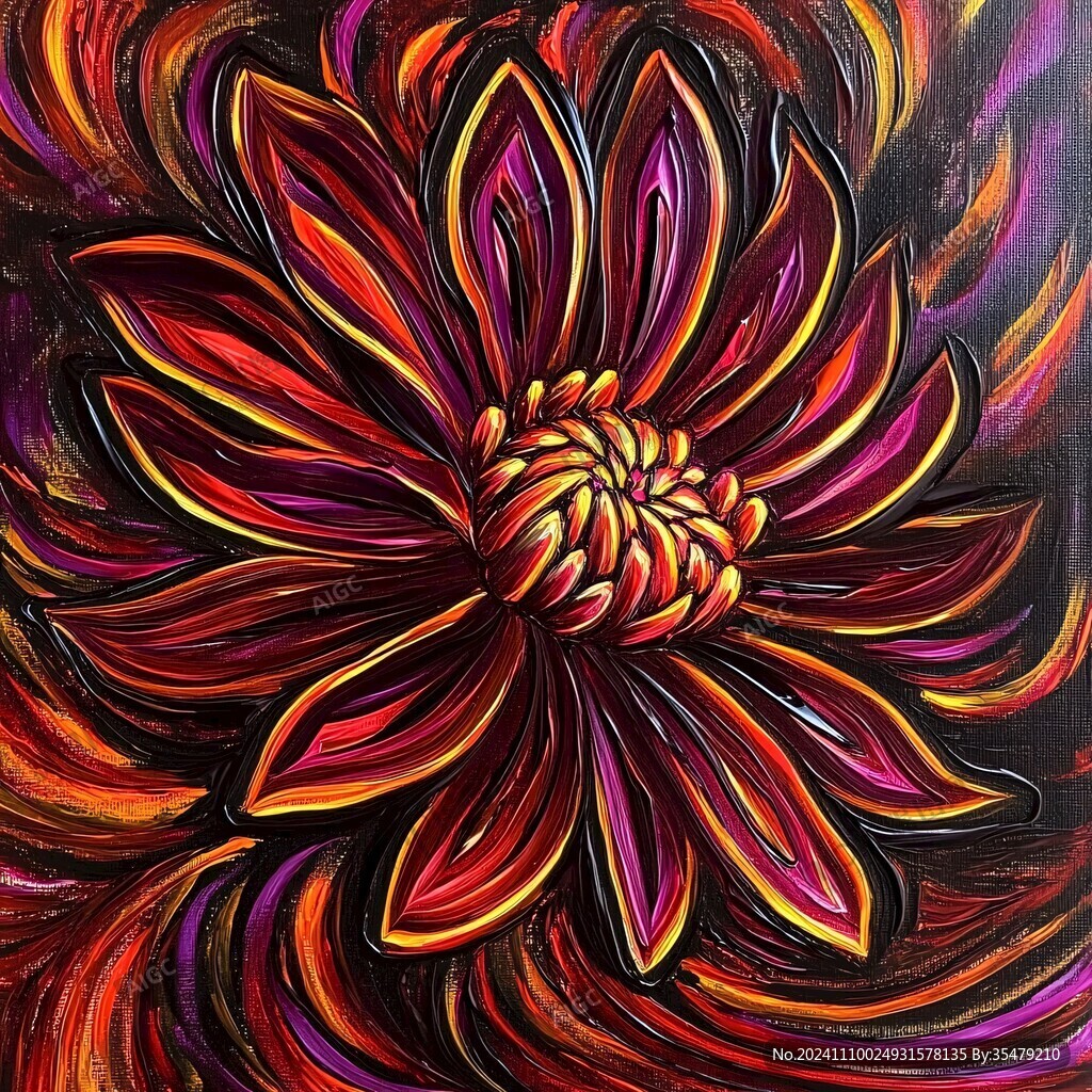 丙烯畫花卉