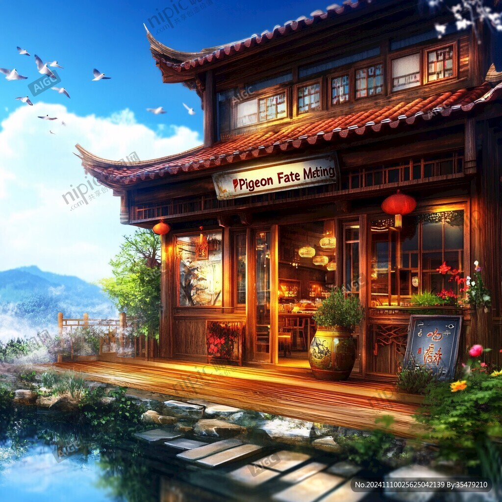 寫實(shí)古鎮(zhèn)插畫