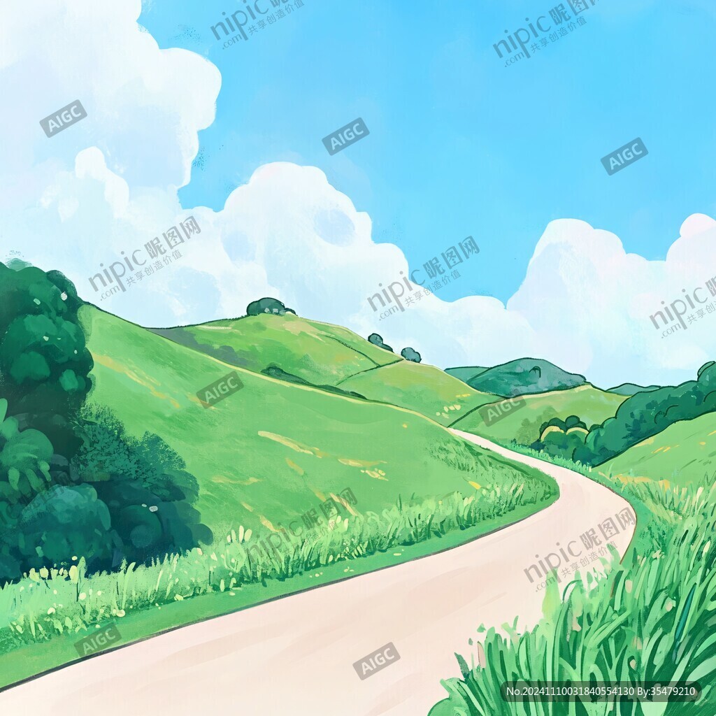 田園風光插畫