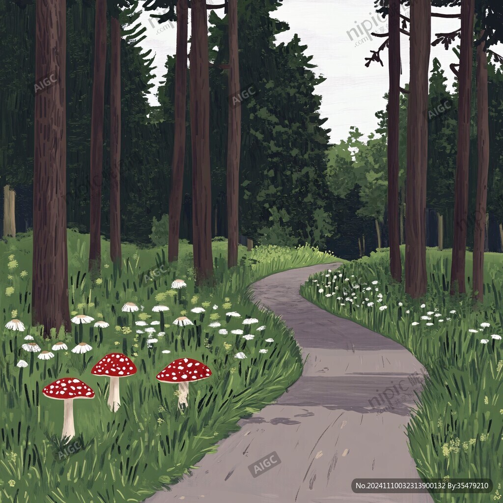 林間小道手繪