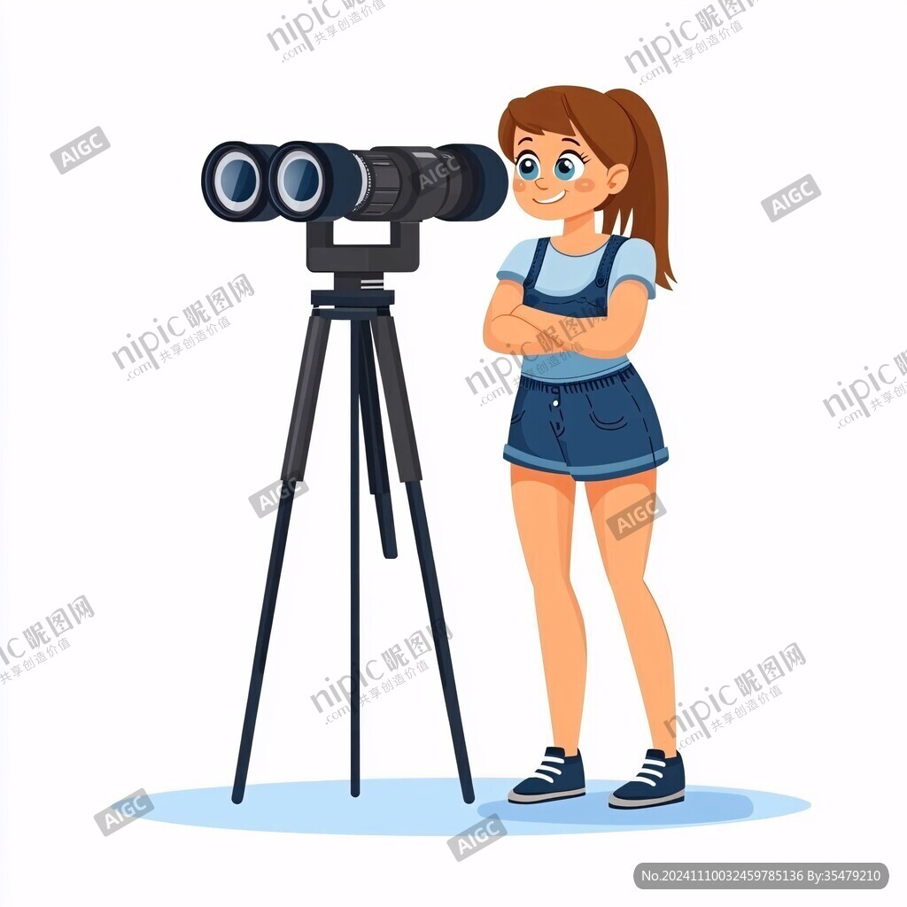 正在拍照的少女