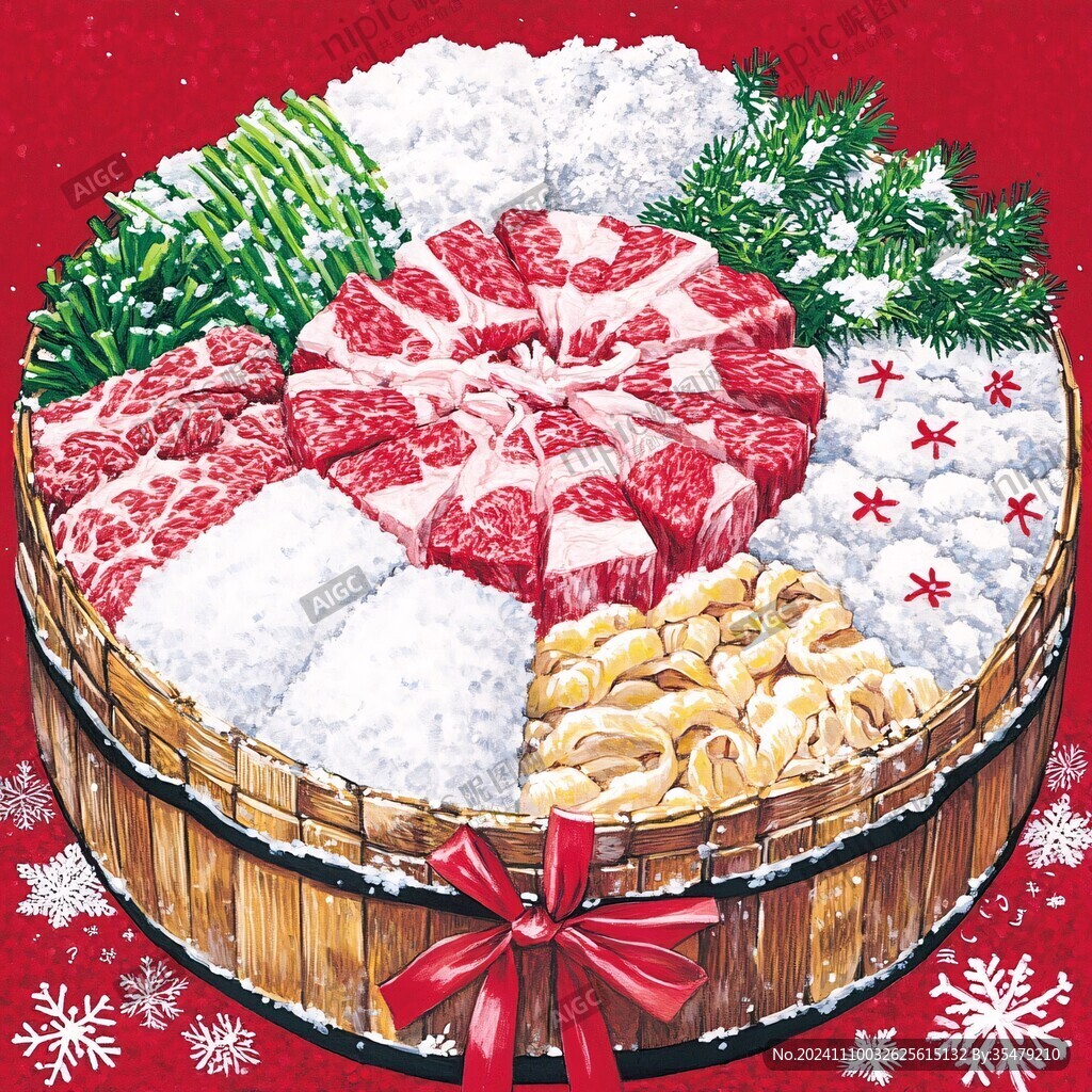 大雪腌肉插畫
