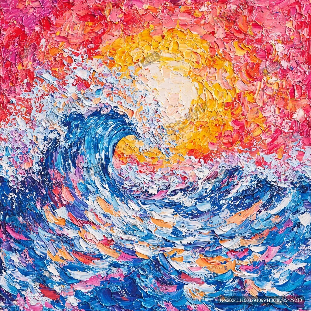 海浪美術繪畫