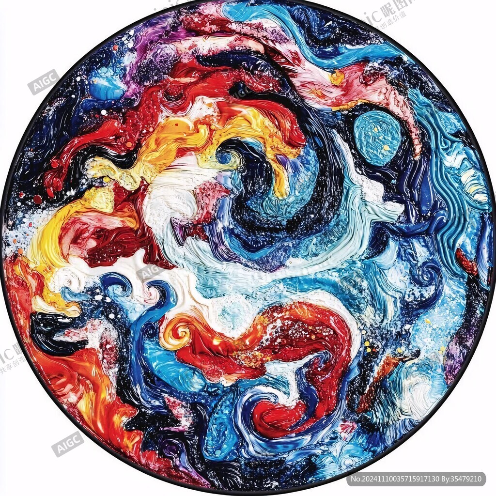 流彩流體澆筑畫