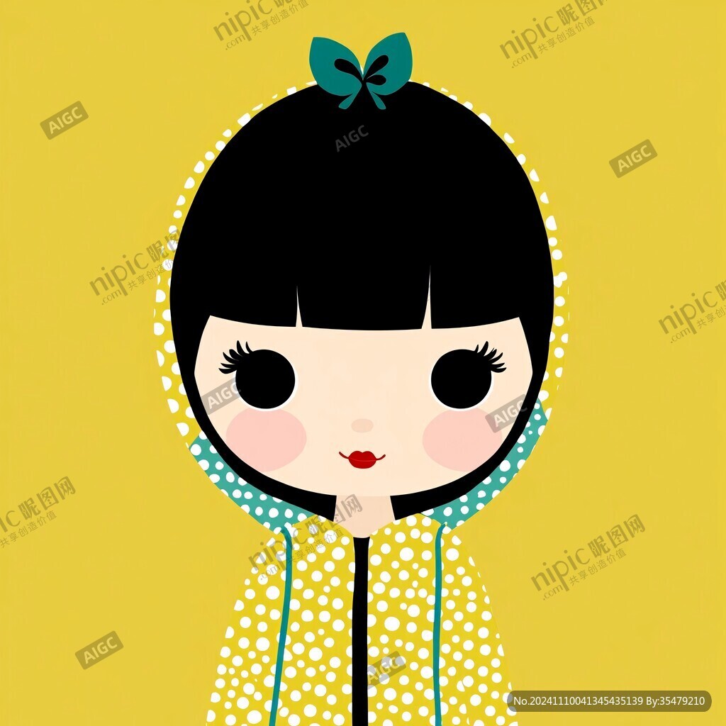 女孩卡通頭像創(chuàng)意設計