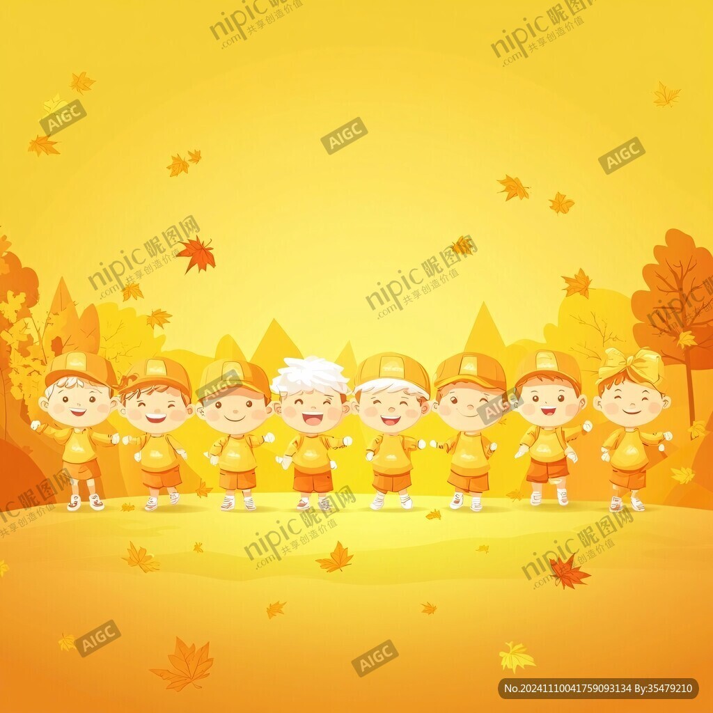 秋游的幼兒園小朋友