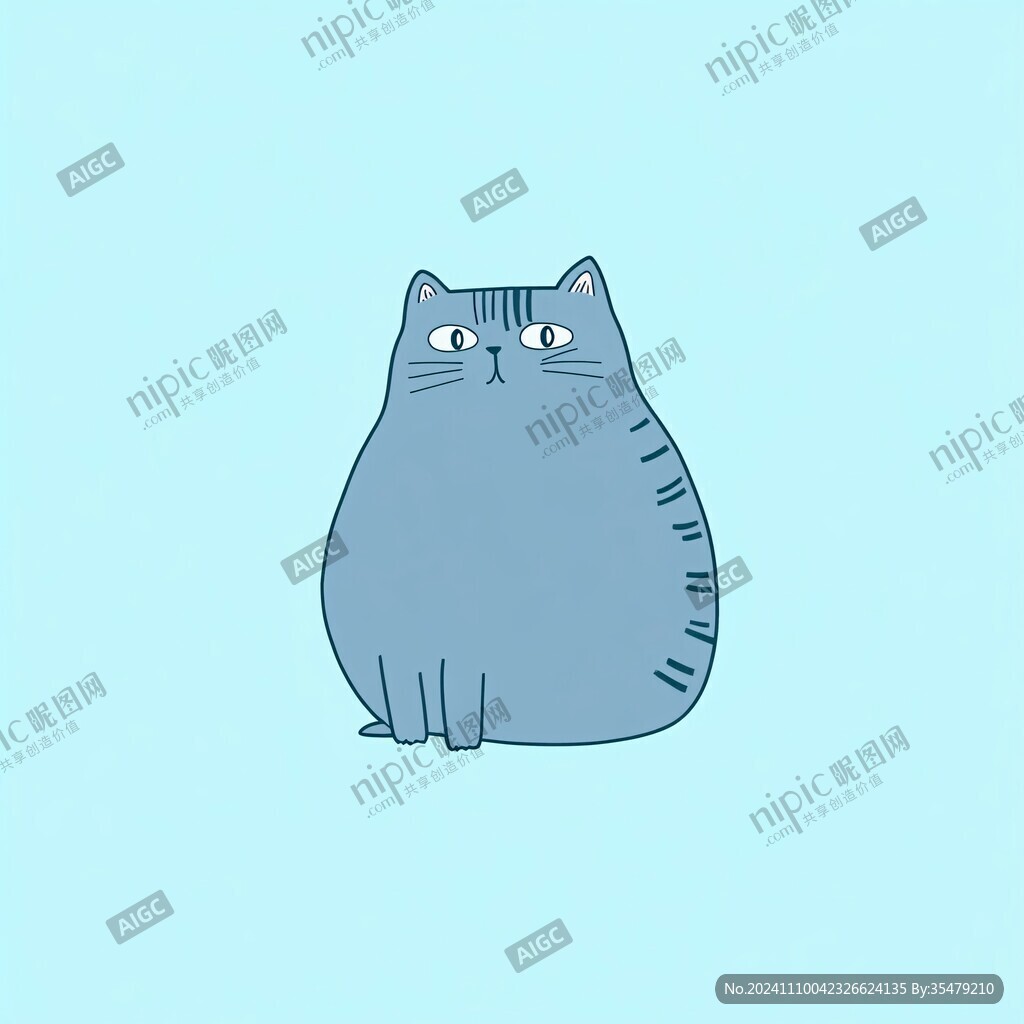 卡通膨脹貓咪
