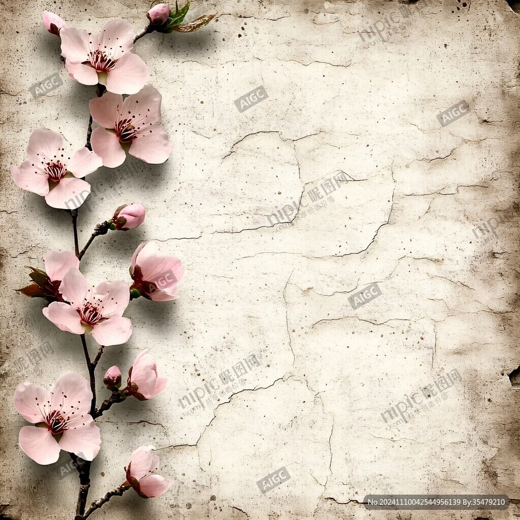 桃花運(yùn)背景墻面花紋