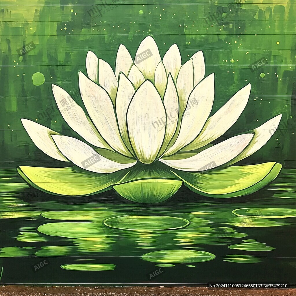 禪意蓮花壁畫