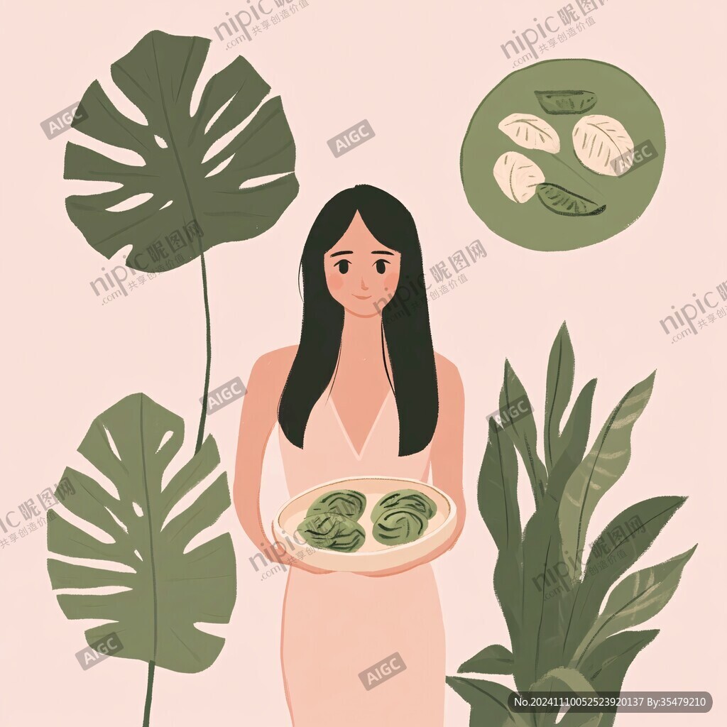 獼猴桃女孩包裝插畫