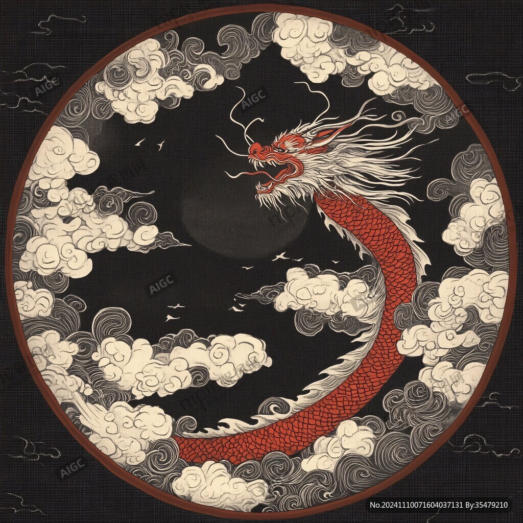 圓形龍插畫