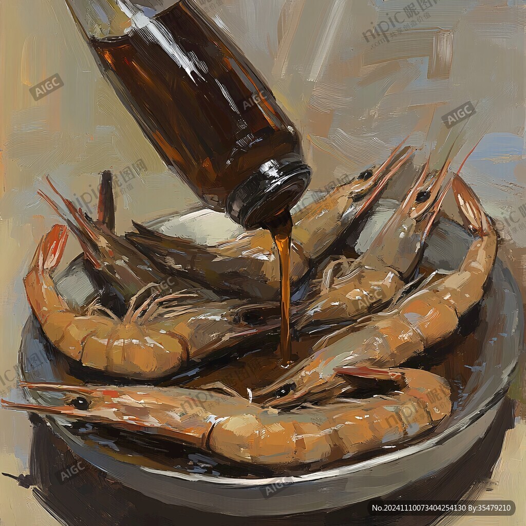 油悶大蝦插畫