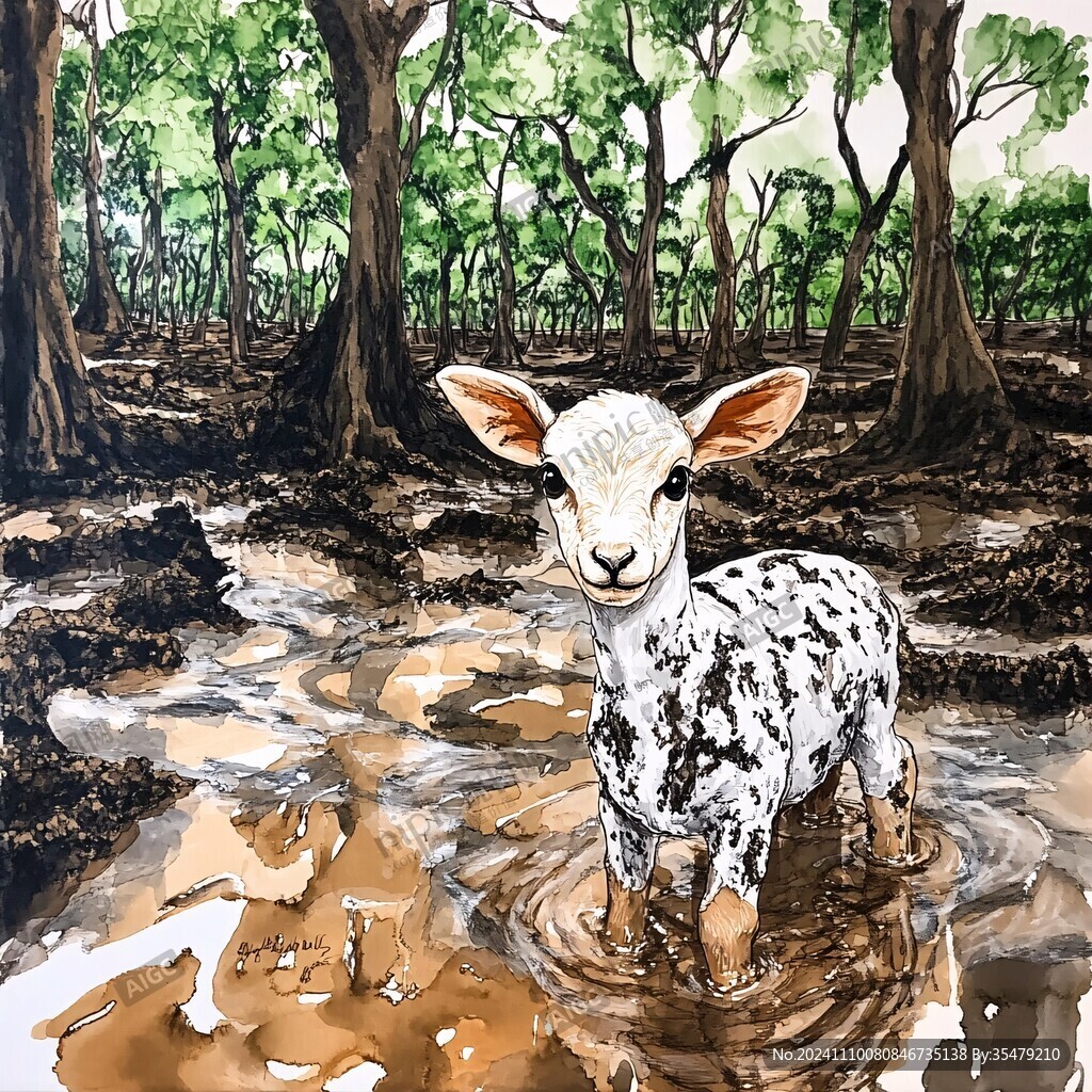 丙烯畫動物
