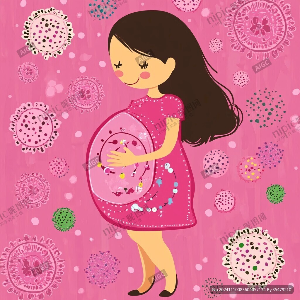 卡通孕婦插畫
