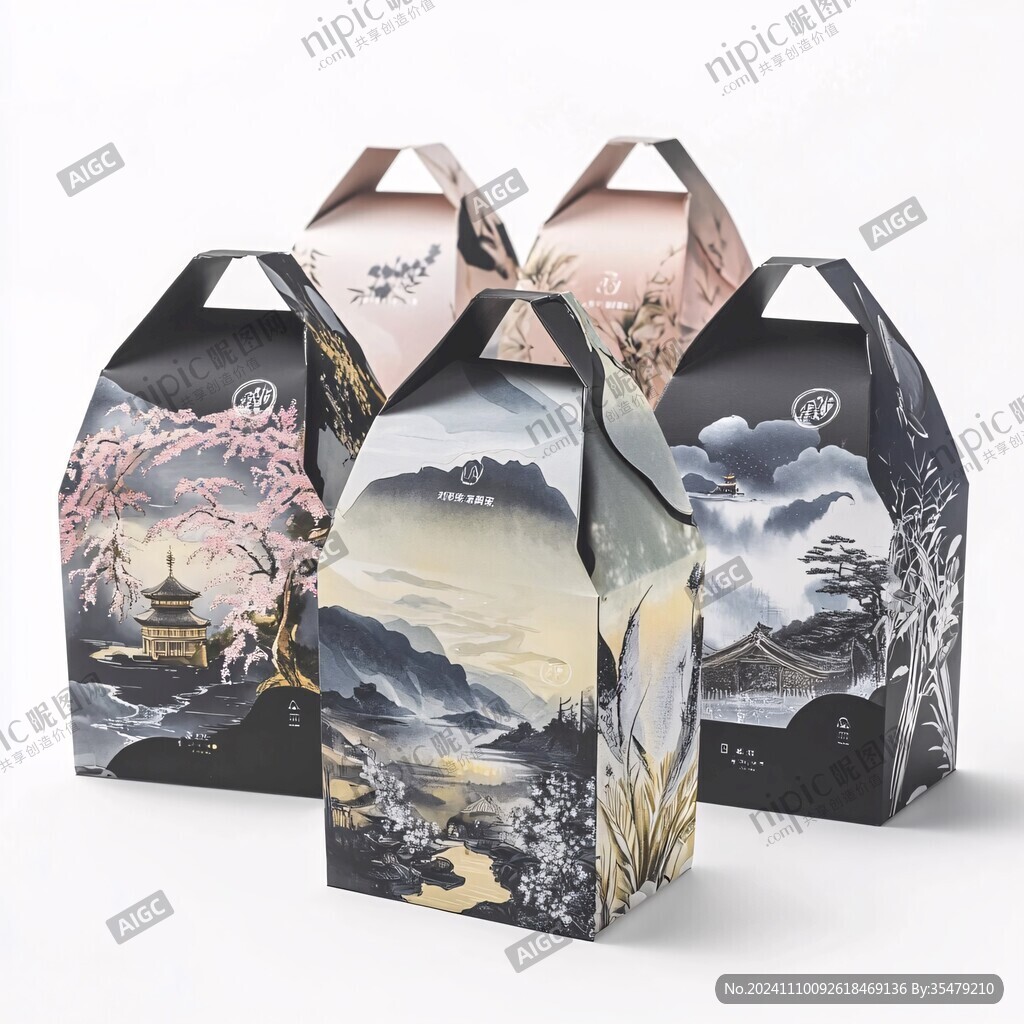 禮盒插畫仙山仙境