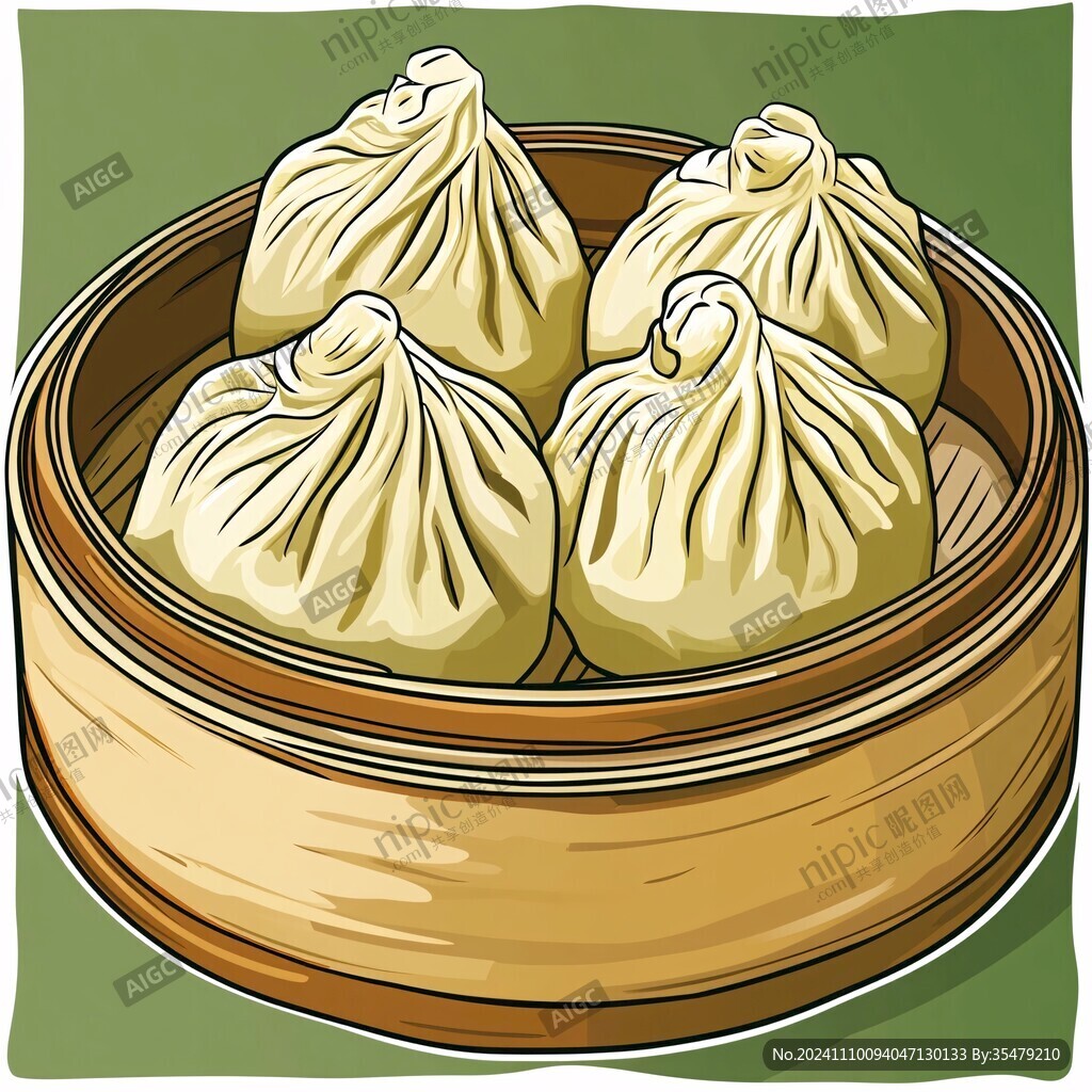 蒸包子插畫