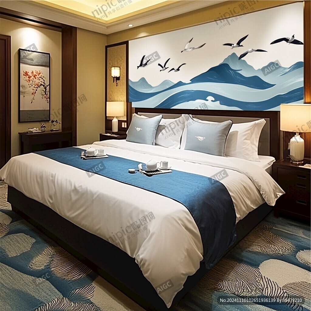 海浪仙鶴海浪酒店壁畫