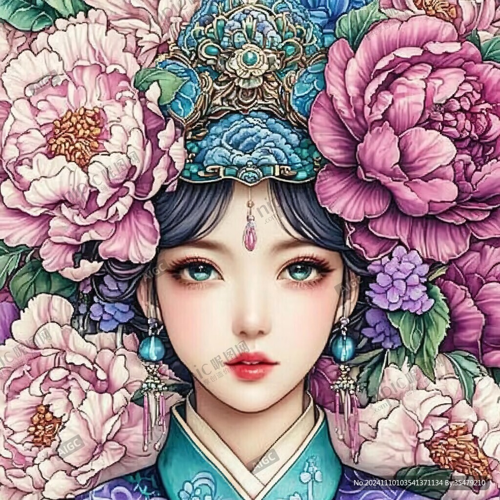 手繪國(guó)潮皇后