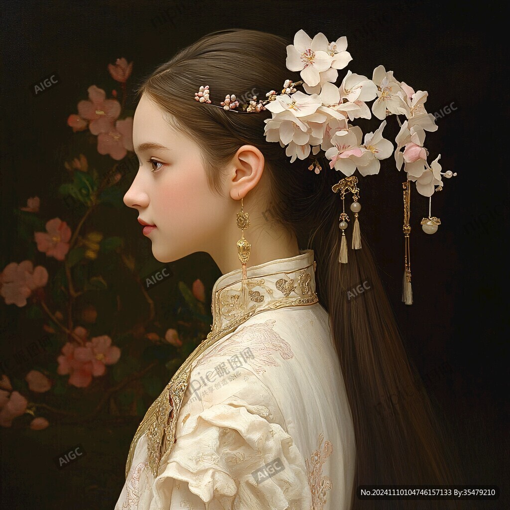丫鬟髻少女