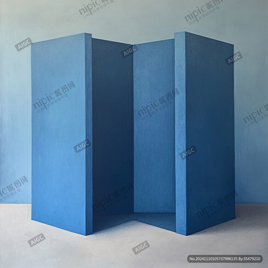 藍(lán)色的展示臺(tái)