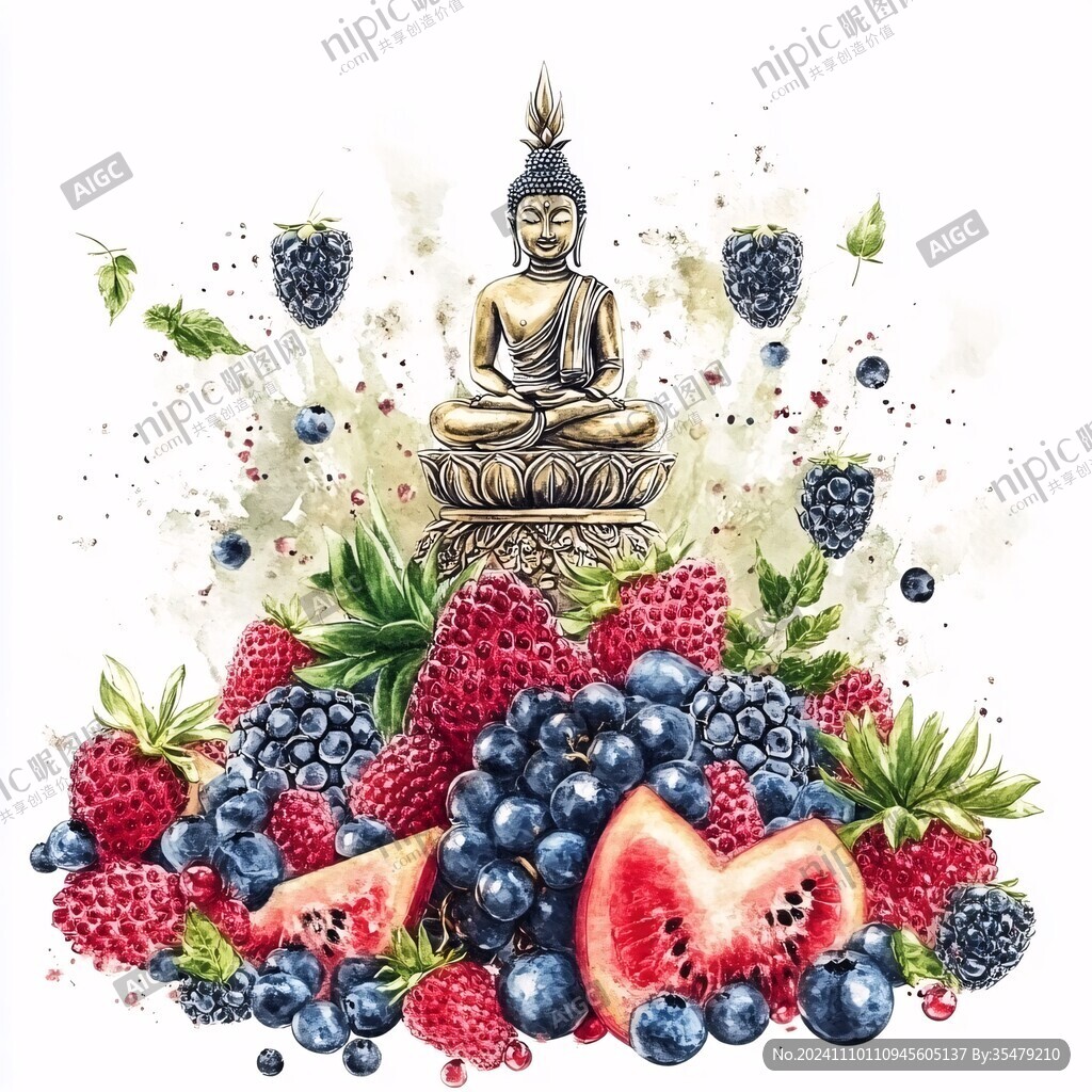 手繪草莓藍(lán)莓
