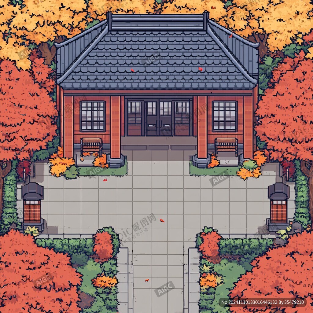 庭院插畫