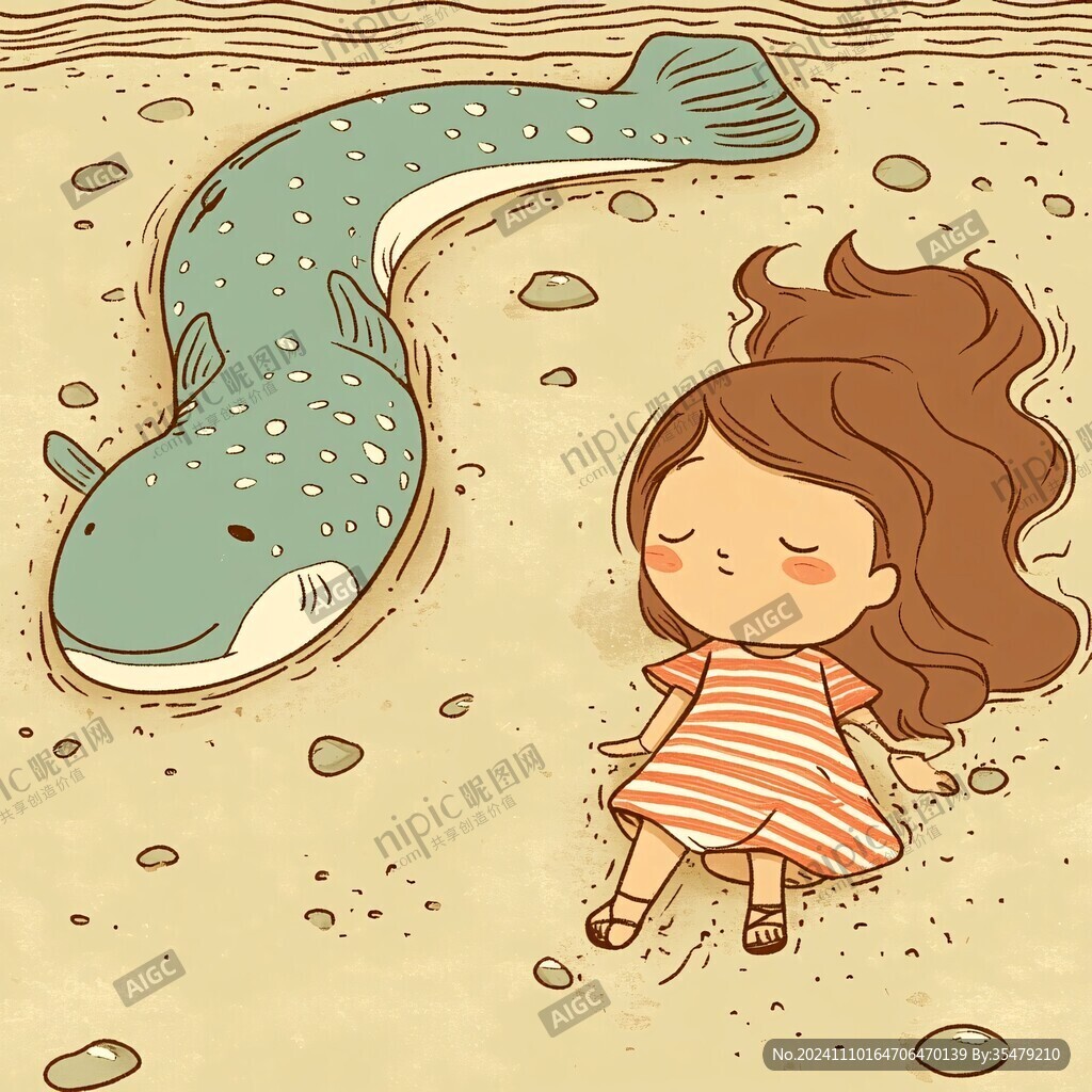 海邊發呆的女孩
