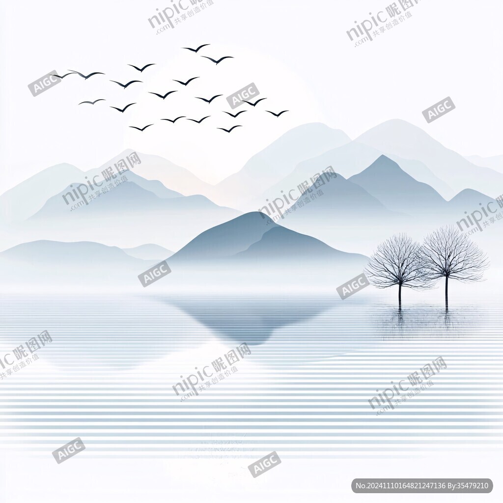 簡約意境山水裝飾畫