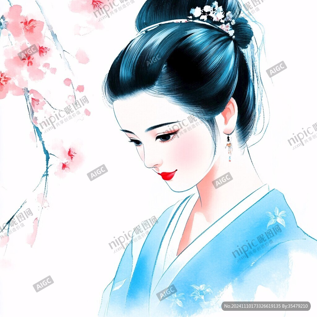 原創(chuàng)手繪古裝美女