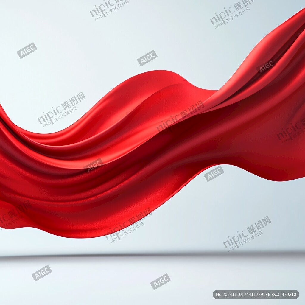 動感紅色飄帶絲綢