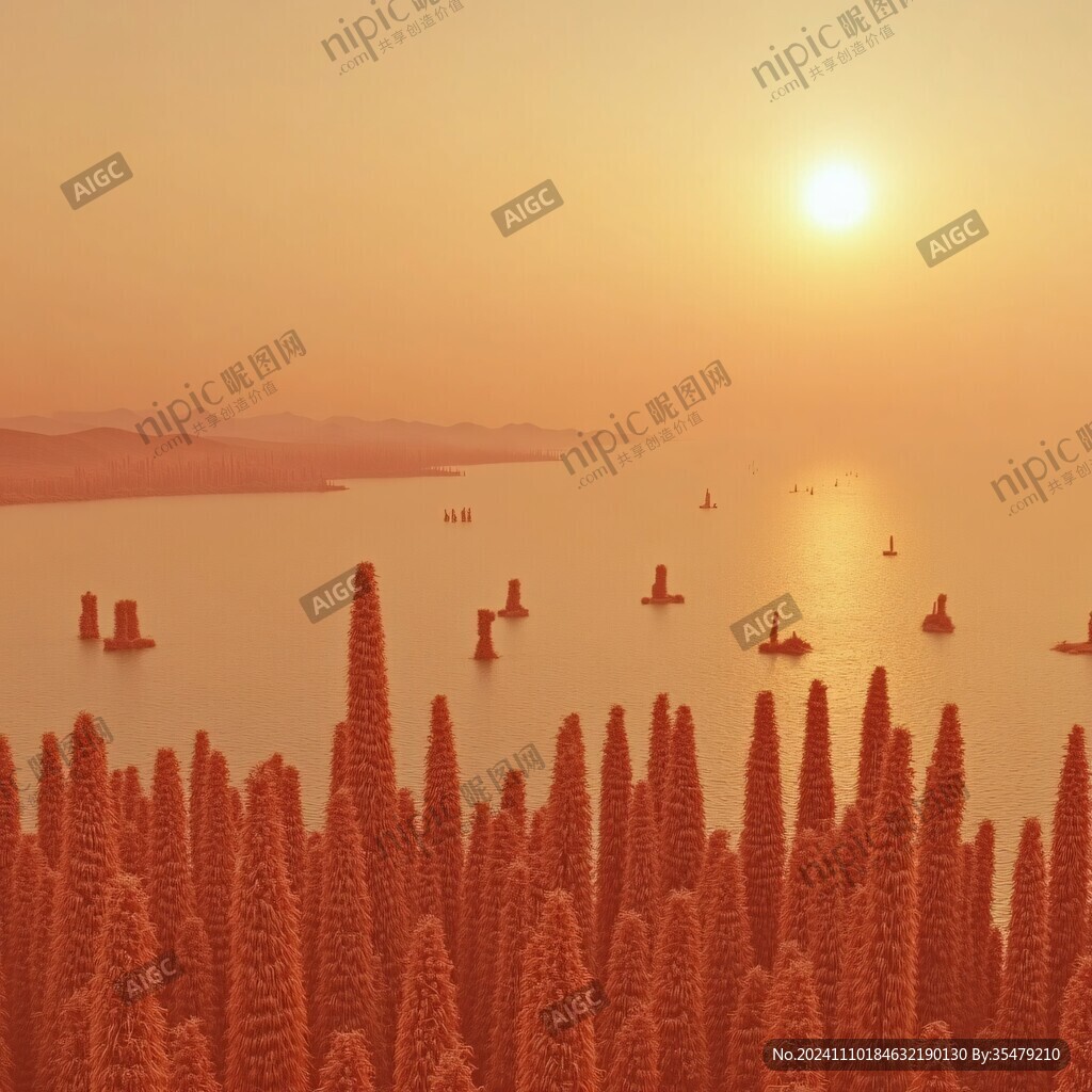夕照洞庭