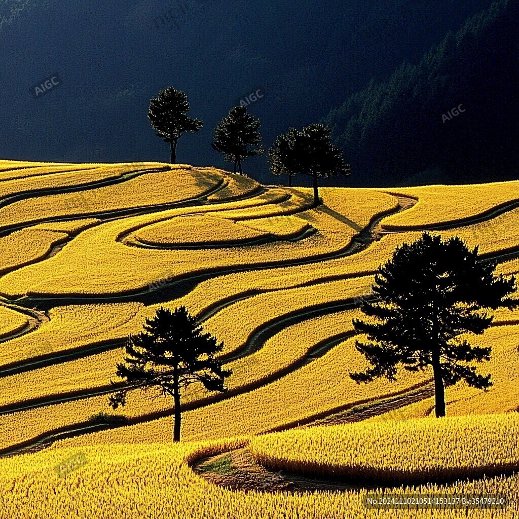 梯田狀油菜花地