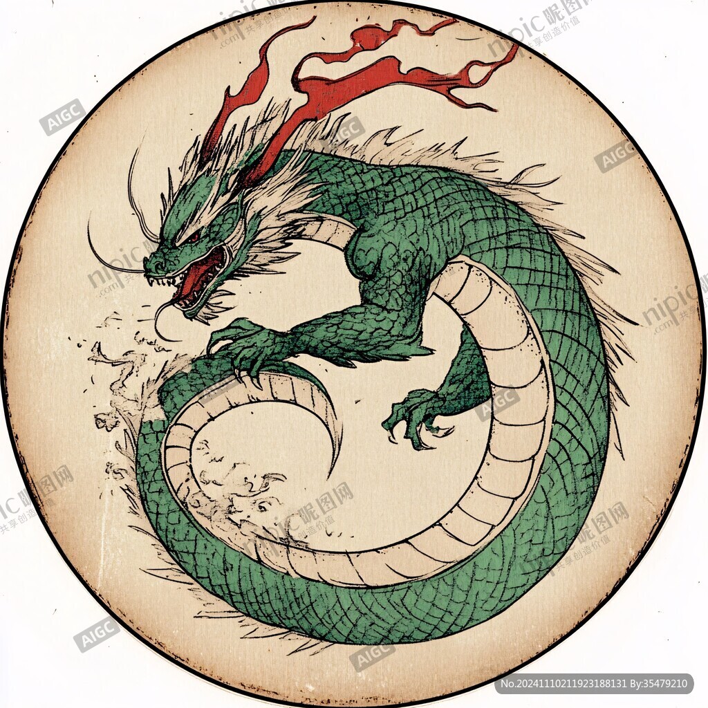 圓形龍插畫