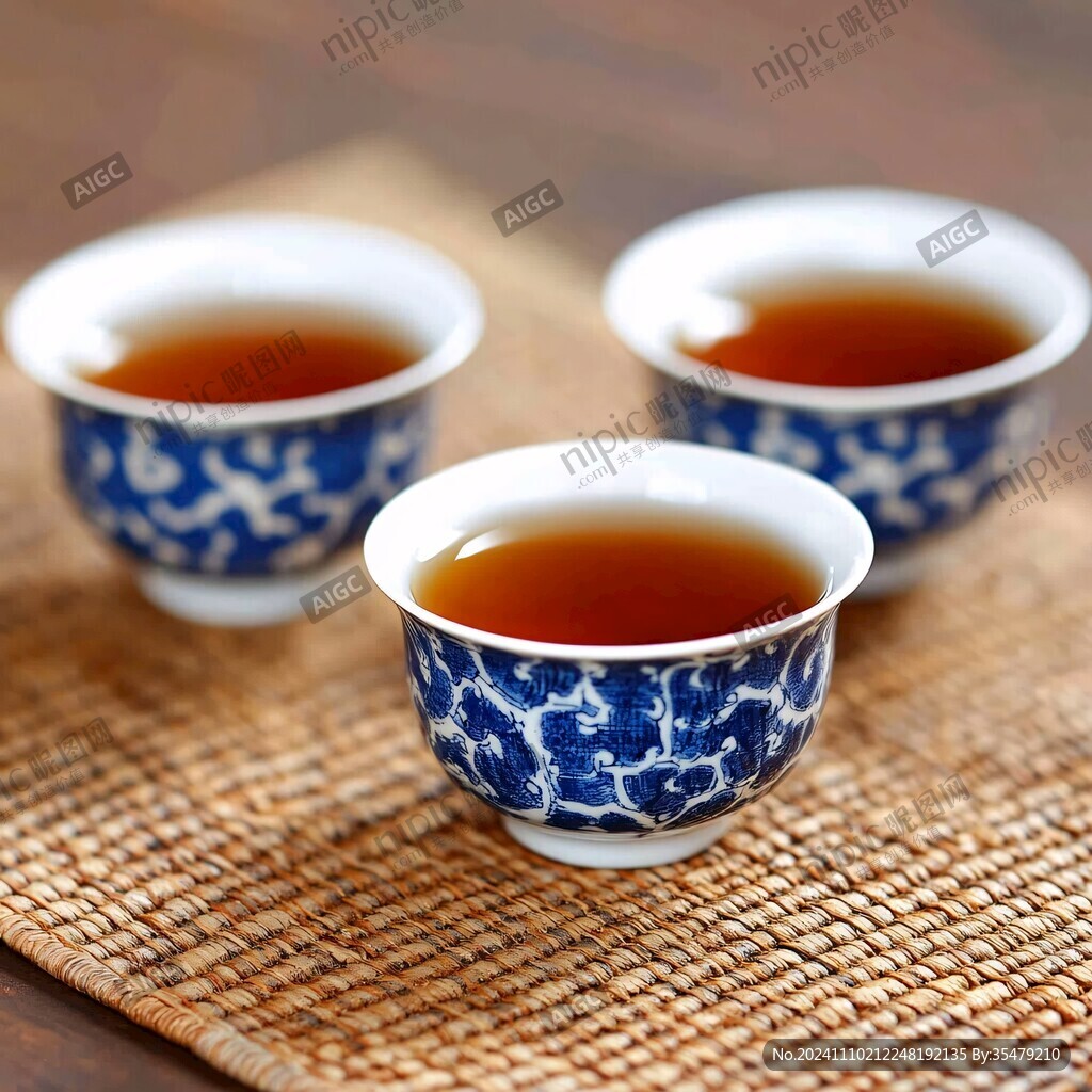 青花釉里紅茶杯